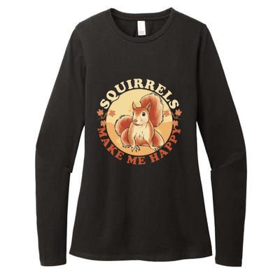 Squirrels Make Me Happy | Squirrel Lover Gift Womens CVC Long Sleeve Shirt