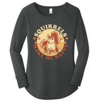 Squirrels Make Me Happy | Squirrel Lover Gift Women's Perfect Tri Tunic Long Sleeve Shirt