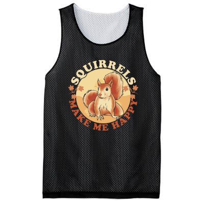 Squirrels Make Me Happy | Squirrel Lover Gift Mesh Reversible Basketball Jersey Tank