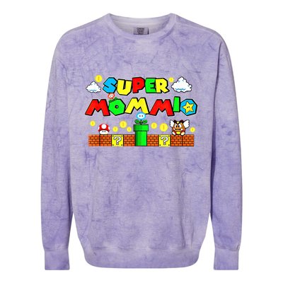 Super Mommio Mommy Mother Nerdy Video Gaming Love Meaningful Gift Colorblast Crewneck Sweatshirt