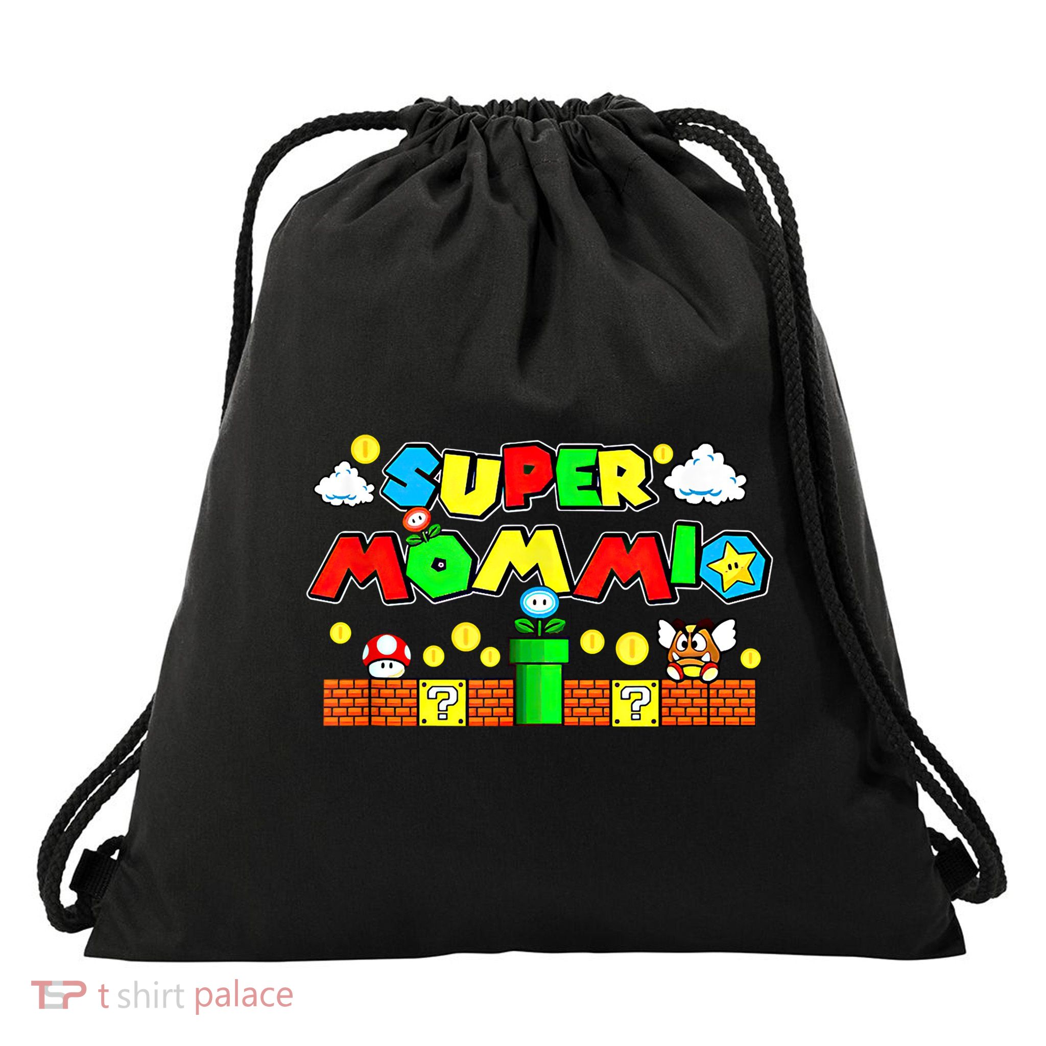 Super Mommio Mommy Mother Nerdy Video Gaming Love Meaningful Gift Drawstring Bag