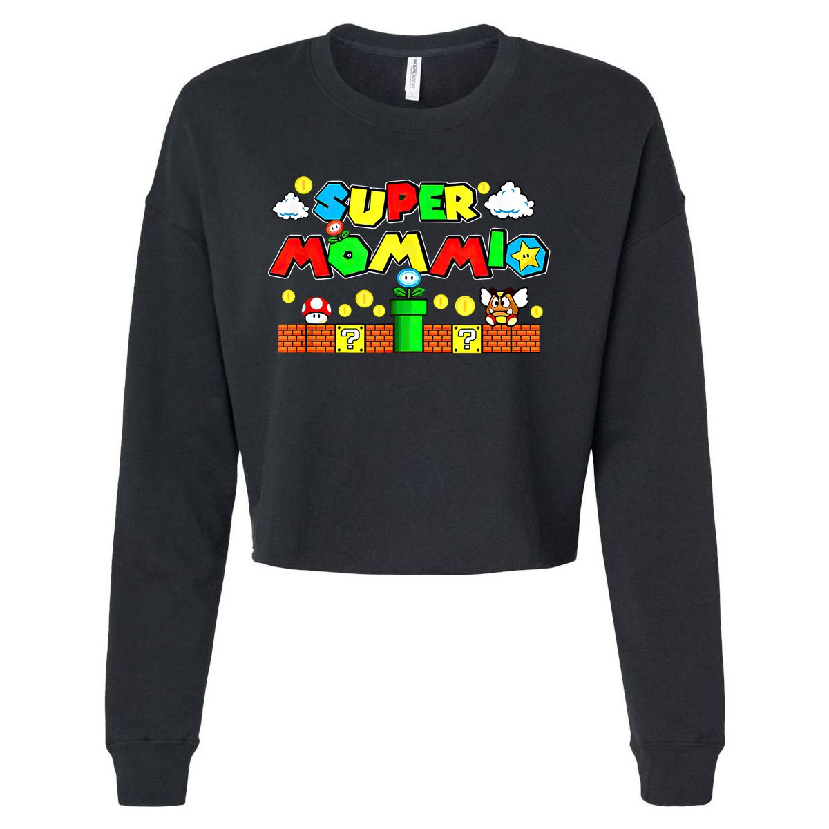 Super Mommio Mommy Mother Nerdy Video Gaming Love Meaningful Gift Cropped Pullover Crew