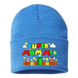 Super Mommio Mommy Mother Nerdy Video Gaming Love Meaningful Gift Sustainable Knit Beanie