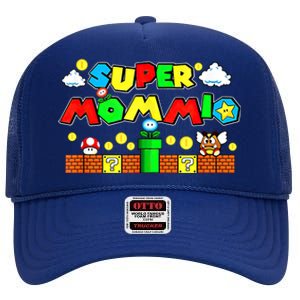 Super Mommio Mommy Mother Nerdy Video Gaming Love Meaningful Gift High Crown Mesh Back Trucker Hat