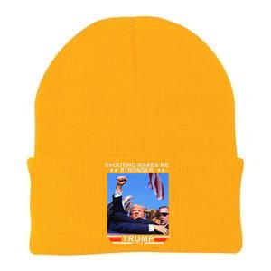 Shooting Makes Me Stronger Trump 2024 Knit Cap Winter Beanie