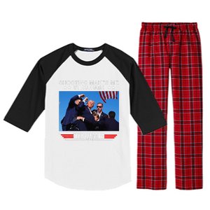 Shooting Makes Me Stronger Trump 2024 Raglan Sleeve Pajama Set