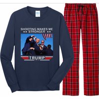 Shooting Makes Me Stronger Trump 2024 Long Sleeve Pajama Set