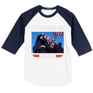 Shooting Makes Me Stronger Trump 2024 Baseball Sleeve Shirt