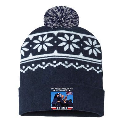 Shooting Makes Me Stronger Trump 2024 USA-Made Snowflake Beanie