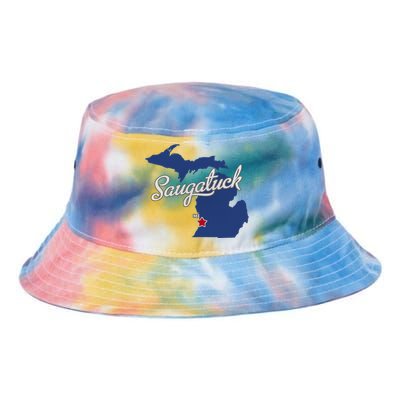 Saugatuck Michigan MI Map Tie Dye Newport Bucket Hat