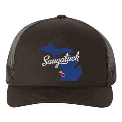 Saugatuck Michigan MI Map Yupoong Adult 5-Panel Trucker Hat