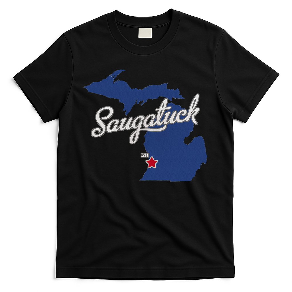 Saugatuck Michigan MI Map T-Shirt