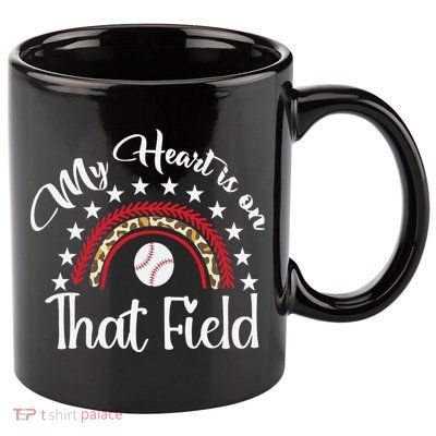 Softball Mom My Heart Is On That Field Women Mother Day 11oz C Handle Ceramic Mug