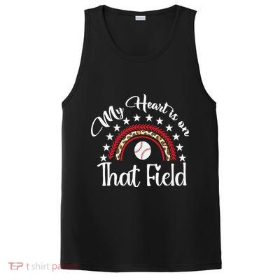 Softball Mom My Heart Is On That Field Women Mother Day PosiCharge Competitor Tank