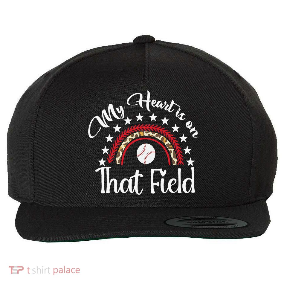 Softball Mom My Heart Is On That Field Women Mother Day Wool Snapback Cap