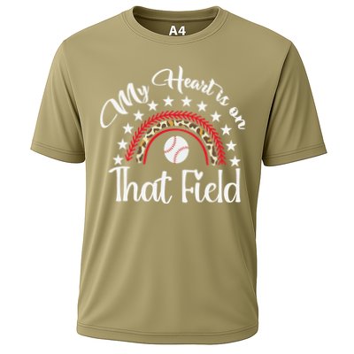 Softball Mom My Heart Is On That Field Women Mother Day Performance Shirt