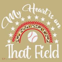 Softball Mom My Heart Is On That Field Women Mother Day T-Shirt