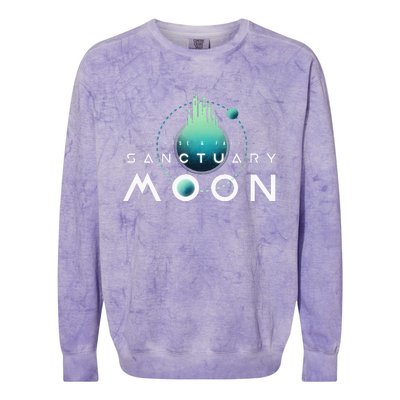 Sanctuary Moon Murderbot Funny Moon Space Science Fiction Colorblast Crewneck Sweatshirt