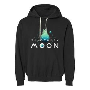 Sanctuary Moon Murderbot Funny Moon Space Science Fiction Garment-Dyed Fleece Hoodie