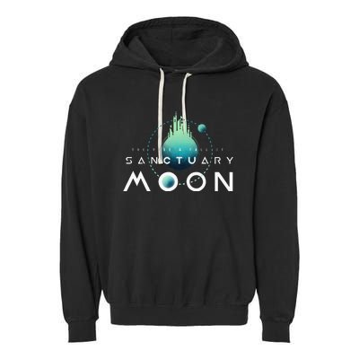 Sanctuary Moon Murderbot Funny Moon Space Science Fiction Garment-Dyed Fleece Hoodie