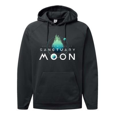 Sanctuary Moon Murderbot Funny Moon Space Science Fiction Performance Fleece Hoodie