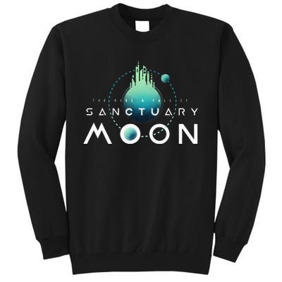 Sanctuary Moon Murderbot Funny Moon Space Science Fiction Tall Sweatshirt