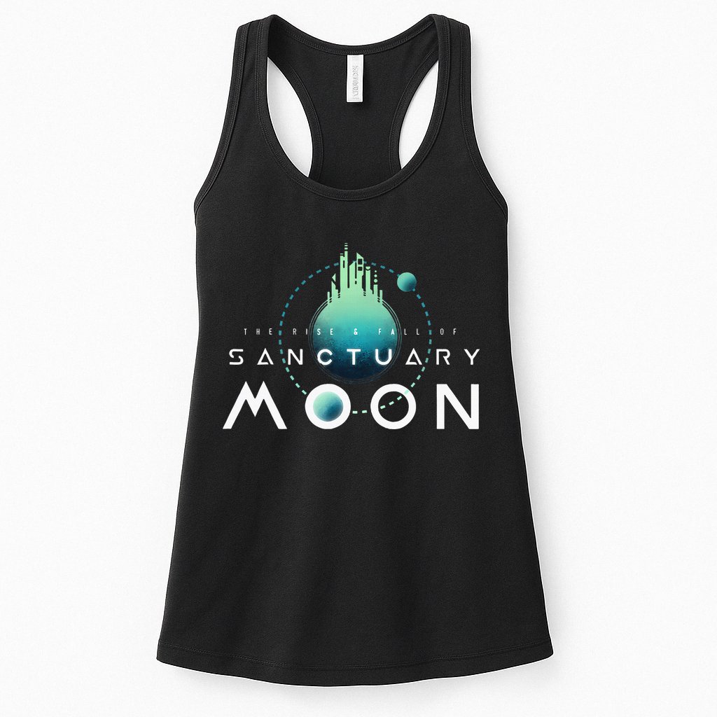 Sanctuary Moon Murderbot Funny Moon Space Science Fiction Womens Tank Top