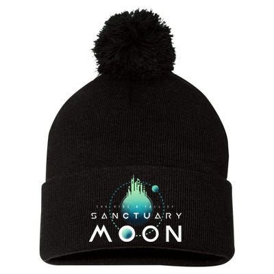 Sanctuary Moon Murderbot Funny Moon Space Science Fiction Pom Pom 12in Knit Beanie