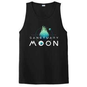 Sanctuary Moon Murderbot Funny Moon Space Science Fiction PosiCharge Competitor Tank