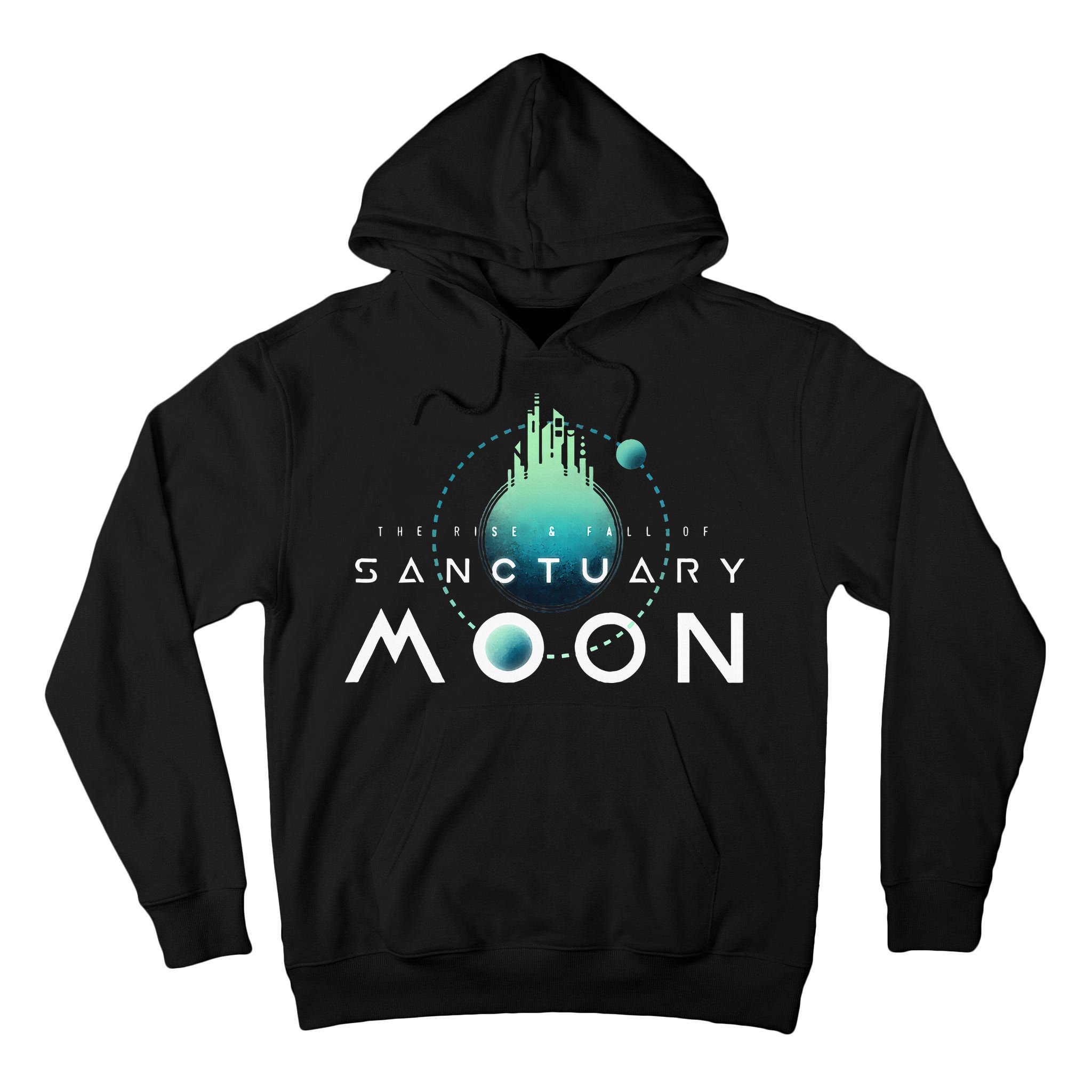 Sanctuary Moon Murderbot Funny Moon Space Science Fiction Tall Hoodie