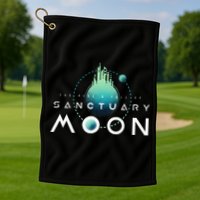 Sanctuary Moon Murderbot Funny Moon Space Science Fiction Golf Towel