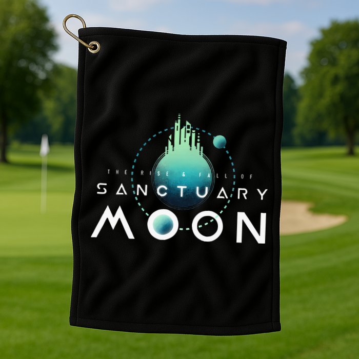 Sanctuary Moon Murderbot Funny Moon Space Science Fiction Golf Towel
