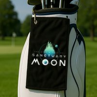 Sanctuary Moon Murderbot Funny Moon Space Science Fiction Golf Towel