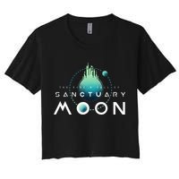 Sanctuary Moon Murderbot Funny Moon Space Science Fiction Women's Crop Top Tee