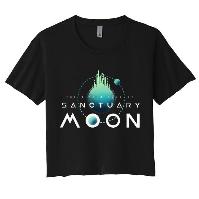 Sanctuary Moon Murderbot Funny Moon Space Science Fiction Women's Crop Top Tee