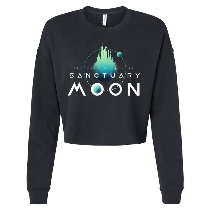 Sanctuary Moon Murderbot Funny Moon Space Science Fiction Cropped Pullover Crew