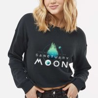 Sanctuary Moon Murderbot Funny Moon Space Science Fiction Cropped Pullover Crew