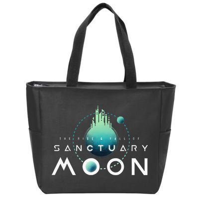 Sanctuary Moon Murderbot Funny Moon Space Science Fiction Zip Tote Bag