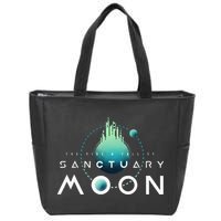 Sanctuary Moon Murderbot Funny Moon Space Science Fiction Zip Tote Bag