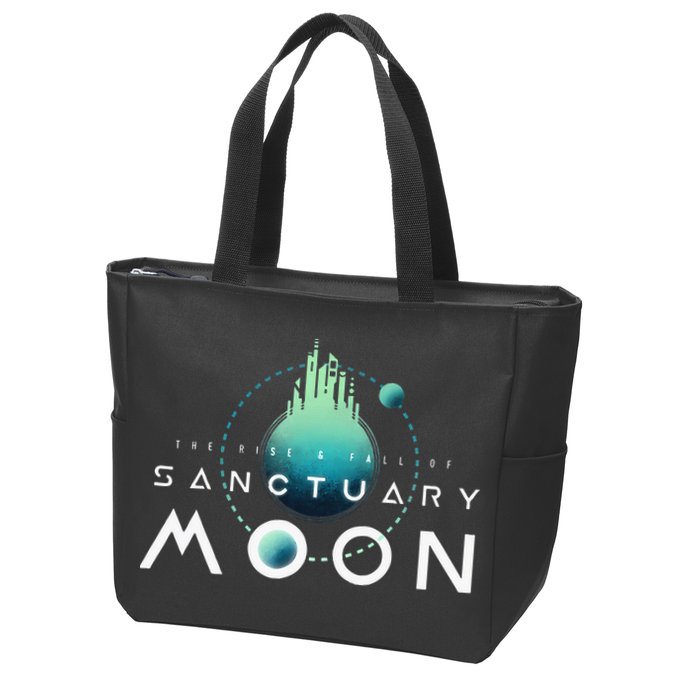 Sanctuary Moon Murderbot Funny Moon Space Science Fiction Zip Tote Bag