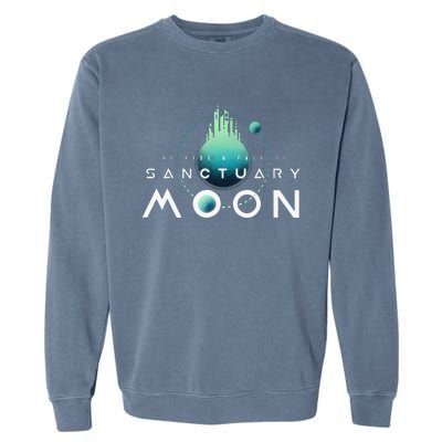 Sanctuary Moon Murderbot Funny Moon Space Science Fiction Garment-Dyed Sweatshirt