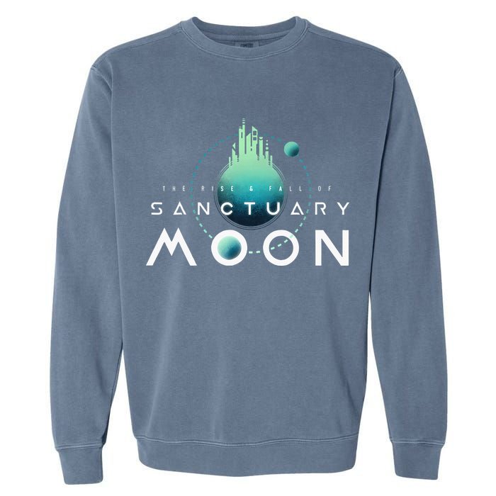 Sanctuary Moon Murderbot Funny Moon Space Science Fiction Garment-Dyed Sweatshirt