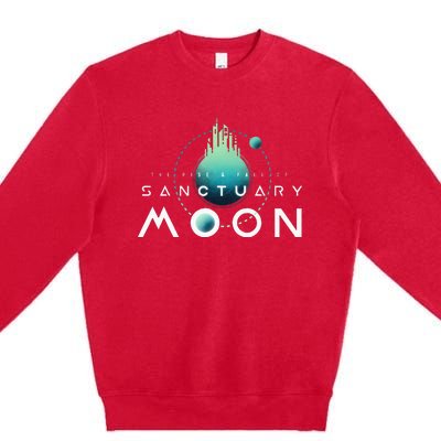 Sanctuary Moon Murderbot Funny Moon Space Science Fiction Premium Crewneck Sweatshirt