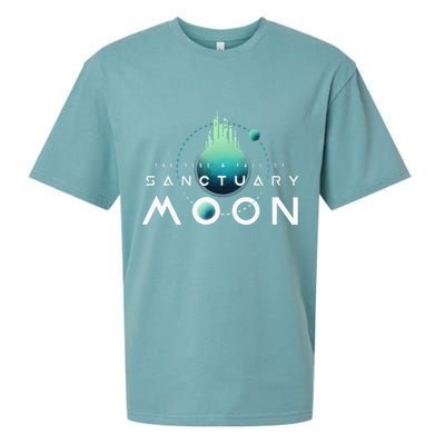 Sanctuary Moon Murderbot Funny Moon Space Science Fiction Sueded Cloud Jersey T-Shirt