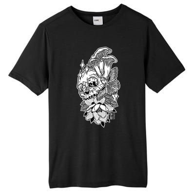 Skull Mushrooms Magnolia and Butterfly Tattoo Design  Tall Fusion ChromaSoft Performance T-Shirt