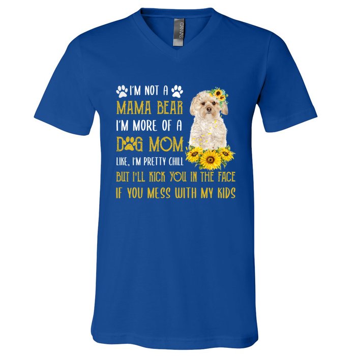 Sunflower Morkie Mom Mothers Day Dog Mom Cute Gift V-Neck T-Shirt