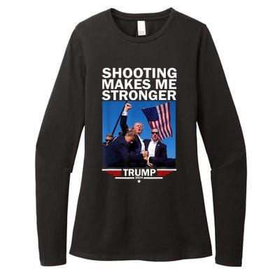 Shooting Makes Me Stronger Donald Trump 2024 Shot Assassination Attempt Womens CVC Long Sleeve Shirt