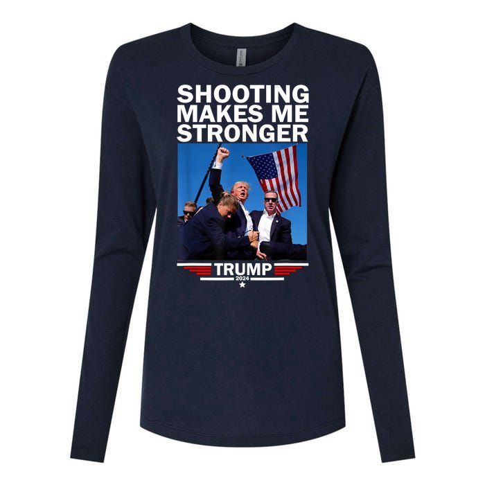 Shooting Makes Me Stronger Donald Trump 2024 Shot Assassination Attempt Womens Cotton Relaxed Long Sleeve T-Shirt