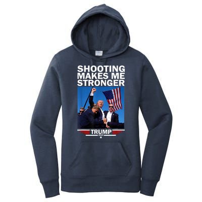 Shooting Makes Me Stronger Donald Trump 2024 Shot Assassination Attempt Women's Pullover Hoodie