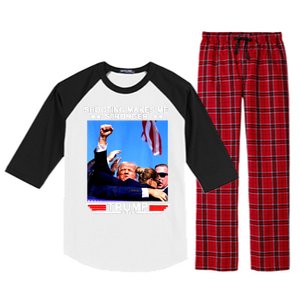 Shooting Makes Me Stronger Trump 2024 Raglan Sleeve Pajama Set